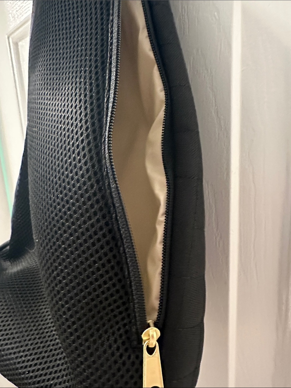 Canvelle Quilted Black Sling Bag - Side Release Buckle - Picture 5 of 7